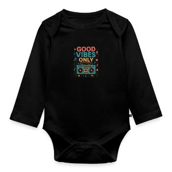 Nur Vibes - Baby Bio-Langarm-Body - Schwarz - Vorne