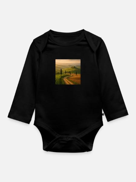 Schöne Landschaft - Baby Bio-Langarm-Body - Schwarz