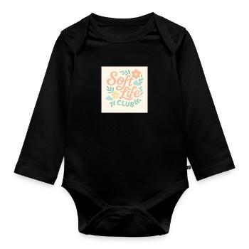 Soft Life Club - Organic Longsleeve Baby Bodysuit - black - Front