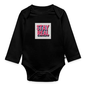 Stay Real - Baby Bio-Langarm-Body - Schwarz - Vorne
