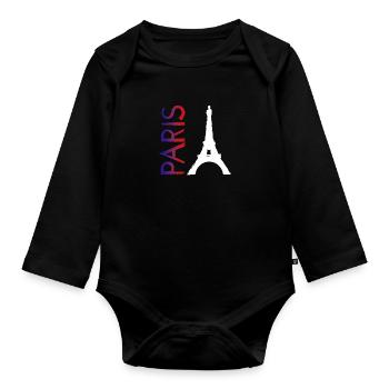 Paris - Body Bébé bio manches longues - noir - Devant