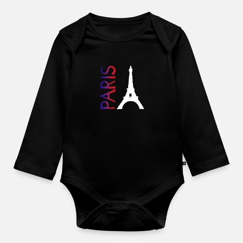 Paris - Baby Bio-Langarm-Body - Schwarz