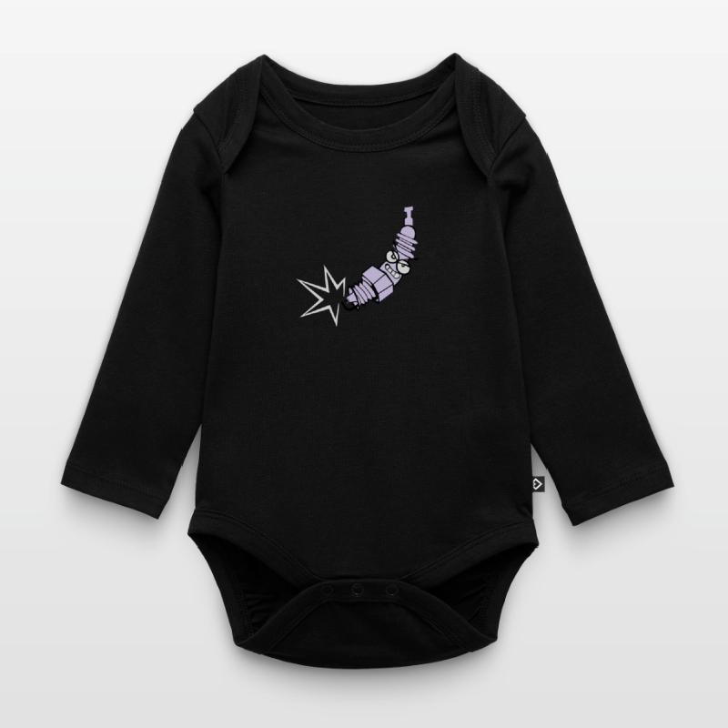 Spark plug with color changing function Organic Longsleeve Baby Bodysuit