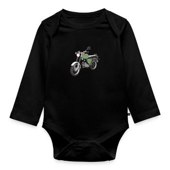 S50 vert jaune - Body Bébé bio manches longues - noir - Devant