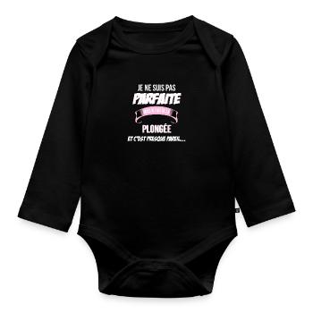Plonge e cadeau humour - Body Bébé bio manches longues - noir - Devant