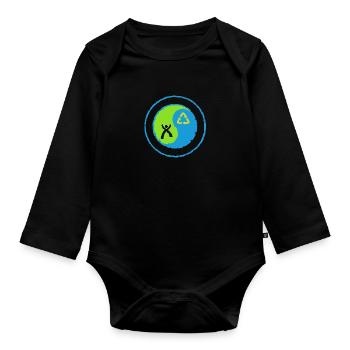 Cache in trash out - Organic Longsleeve Baby Bodysuit - black - Front