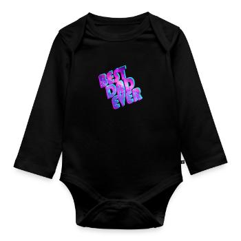 Best Dad Ever space - Baby Bio-Langarm-Body - Schwarz - Vorne