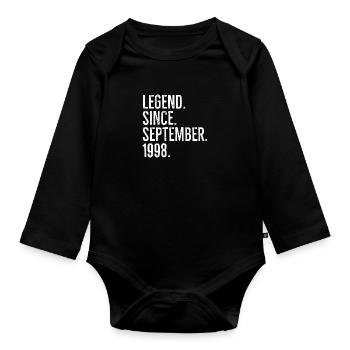 Legend Since September 1998 - Organic Longsleeve Baby Bodysuit - black - Front