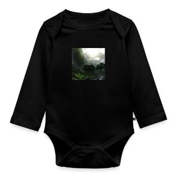 Wunderschöne Berglandschaft - Baby Bio-Langarm-Body - Schwarz - Vorne