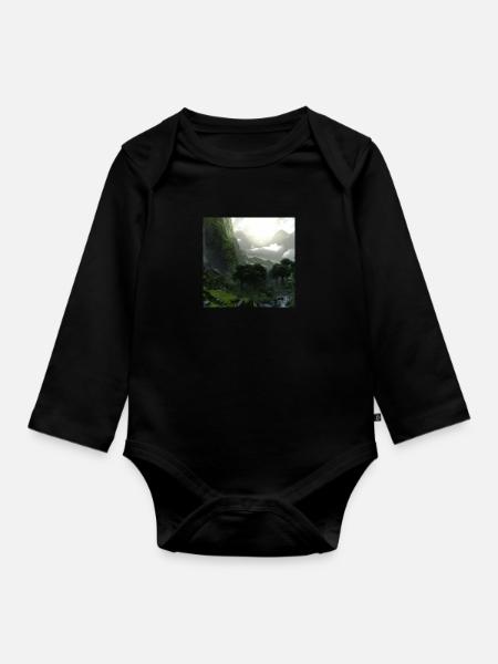 Wunderschöne Berglandschaft - Baby Bio-Langarm-Body - Schwarz