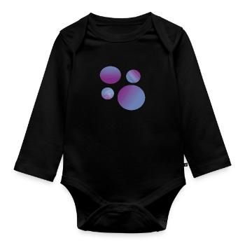 purple blue Planets - Baby Bio-Langarm-Body - Schwarz - Vorne
