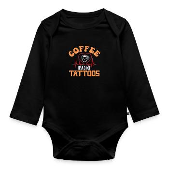 COFFFEE IST LOVE TATTOOS - Baby Bio-Langarm-Body - Schwarz - Vorne