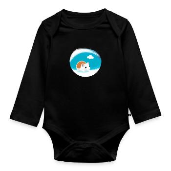 Mignon Dessin Animé Hamster Love Pet 15 - Body Bébé bio manches longues - noir - Devant