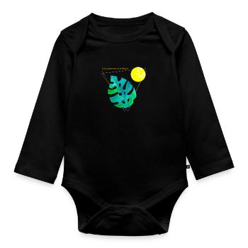 Es ist Sommer da draußen - Baby Bio-Langarm-Body - Schwarz - Vorne