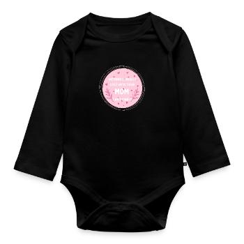 Nichts ist verloren, erst wenn Mom es nicht findet - Baby Bio-Langarm-Body - Schwarz - Vorne