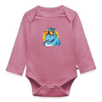 Bob das Nilpferd - Baby Bio-Langarm-Body - Mauve - Vorne