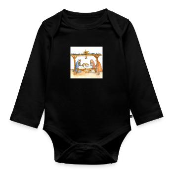 Weihnchts Kippe Weihnachten - Baby Bio-Langarm-Body - Schwarz - Vorne