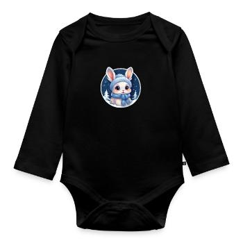 Snow Bunny - Organic Longsleeve Baby Bodysuit - black - Front