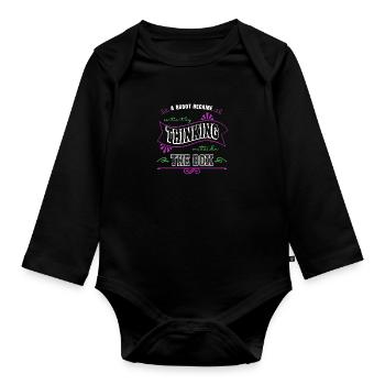 colonie artificiel de Noël pyjama dictons travail - Body Bébé bio manches longues - noir - Devant