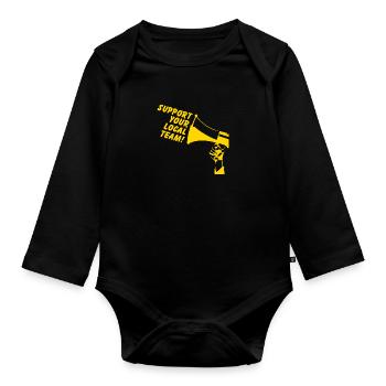 Unterstützen Sie Ihr lokales Team - Baby Bio-Langarm-Body - Schwarz - Vorne