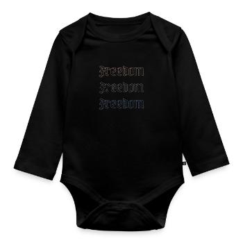 Freiheit in drei Akten - Baby Bio-Langarm-Body - Schwarz - Vorne