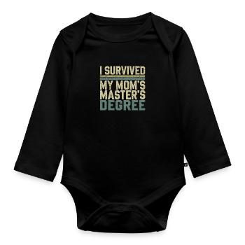 Niedliches Design für Babys von Absolvent*innen - Baby Bio-Langarm-Body - Schwarz - Vorne