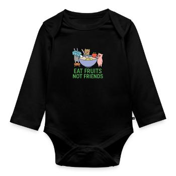 Alimentation végétalienne - Body Bébé bio manches longues - noir - Devant