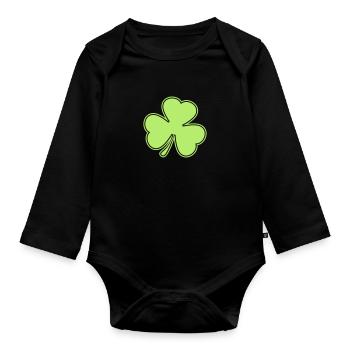 irish - Organic Longsleeve Baby Bodysuit - black - Front