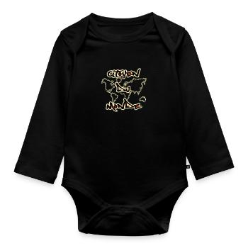 citizen of the world - Organic Longsleeve Baby Bodysuit - black - Front