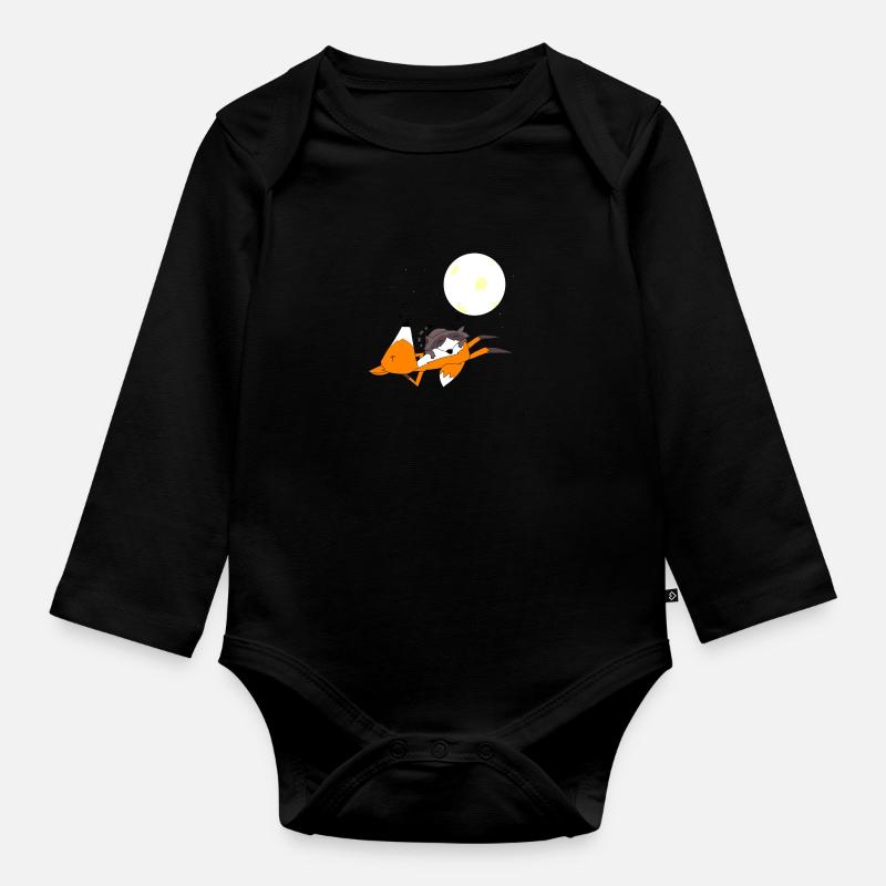 Fox et le raton laveur sommeil - Body Bébé bio manches longues - noir