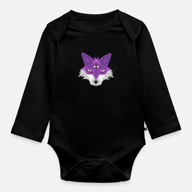 magic fox - Organic Longsleeve Baby Bodysuit - black
