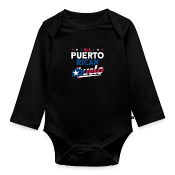 All Puerto Rican Abuelo Puerto Rico - Organic Longsleeve Baby Bodysuit - black - Front