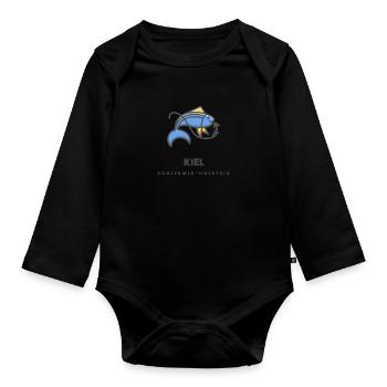 Kiel Schleswig Holstein - Organic Longsleeve Baby Bodysuit - black - Front