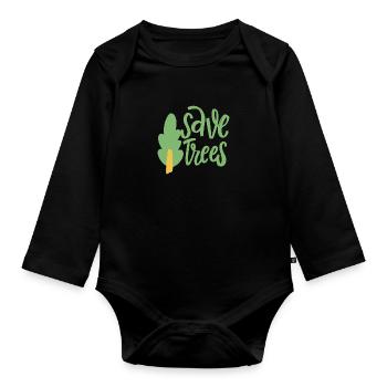 Bäume retten - Baby Bio-Langarm-Body - Schwarz - Vorne