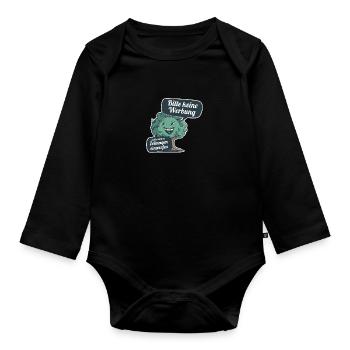 Bitte keine Werbung und kostenlosen Zeitungen - Baby Bio-Langarm-Body - Schwarz - Vorne