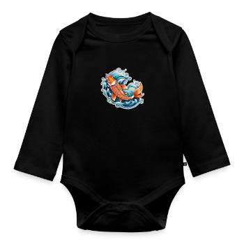 Koi Carp - Japanese Fish - Organic Longsleeve Baby Bodysuit - black - Front