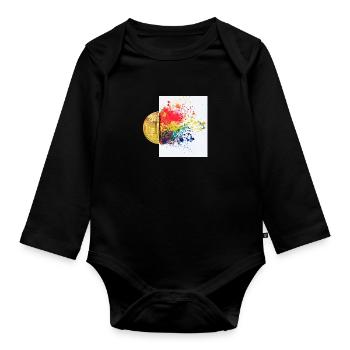 Crypto Brain 1 Bitcoin BTC ETH - Organic Longsleeve Baby Bodysuit - black - Front