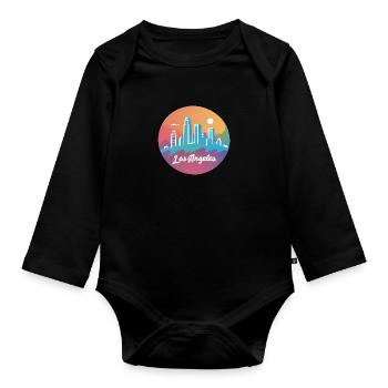 Los Angeles Kalifornien USA - Baby Bio-Langarm-Body - Schwarz - Vorne