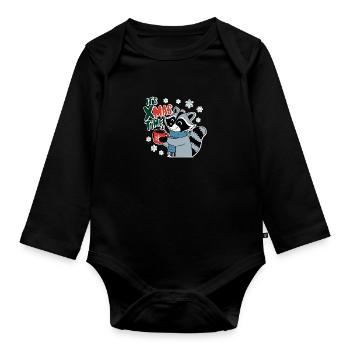 l'instant de noel - hiver mignon - Body Bébé bio manches longues - noir - Devant