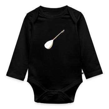 Melodien der Seele. Die türkische Saz im Fokus - Baby Bio-Langarm-Body - Schwarz - Vorne