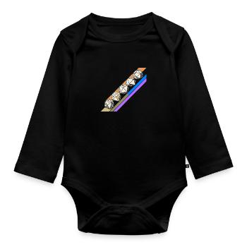 Retro Minimalist Polyhedral Dice Set Tabletop RPGP - Organic Longsleeve Baby Bodysuit - black - Front