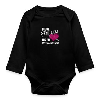 Diese Frau liebt ihren Notfallsanitäter - Baby Bio-Langarm-Body - Schwarz - Vorne