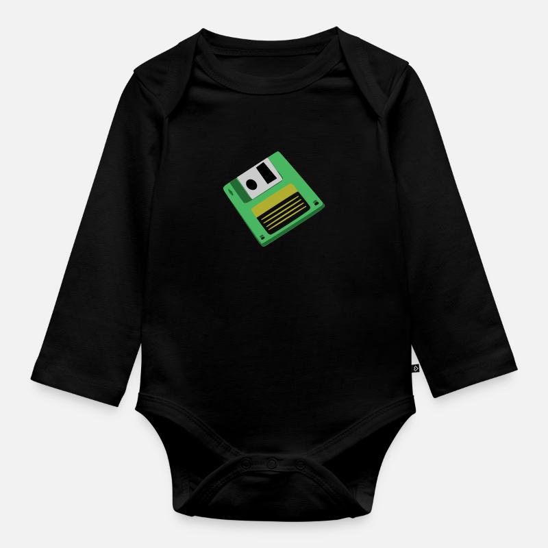 Diskette - Baby Bio-Langarm-Body - Schwarz