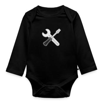 Handwerker - Baby Bio-Langarm-Body - Schwarz - Vorne