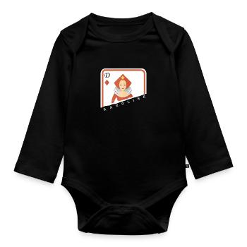 Karoline dame jeu de cartes! - Body Bébé bio manches longues - noir - Devant