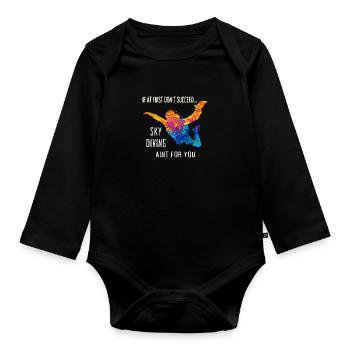 Skydive Skydiver Skydiver Freefall - Organic Longsleeve Baby Bodysuit - black - Front