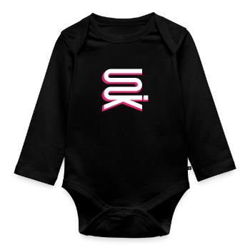 UNIK high vertical whitepink - Body Bébé bio manches longues - noir - Devant