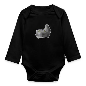 Félin - Body Bébé bio manches longues - noir - Devant
