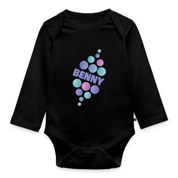 Vorname Benny - Baby Bio-Langarm-Body - Schwarz - Vorne