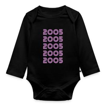 Année : 2005 - Body Bébé bio manches longues - noir - Devant